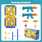 BEEPRINCESS Shooting Game Toy for Age 6, 7, 8, 9, 10+ Years Old Kids Boys - 2 Pack Air Toy Guns & Shooting Target & 24 Foam Balls - Ideal Gift for Christmas Birthday - Compatible with Toy Guns