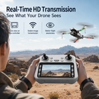BEEPRINCESS M6 Foldable Drone with 1080p HD Camera, Brushless Motor, Obstacle Avoidance, 4.5 in Screen Controller, 2 Batteries