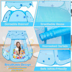 BEEPRINCESS Princess Playhouse Tent for Toddlers and Girls, Indoor & Outdoor Pop Up Play Tent for Kids, Foldable Ball Pit with Carrying Bag, Birthday Gifts for 1-3 Years Old Toddlers and Girls, Blue