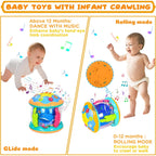 BEEPRINCESS Musical Learning Toys for 6-12 Months, 4-in-1 Ocean Rotating Star Light Projector, Sensory Crawling Toys for Infants, Babies, and Toddlers