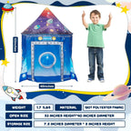 BeePrincess Rocket Ship Kids Play Tent, Astronaut Spaceship Space Themed Pop up Play Tent, Pretend Playhouse Indoor Outdoor Game Party Children, Birthday Gift Playhouse Toy for Boys Girls Toddler