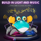 BEEPRINCESS Baby Toys Crawling Crab, Rechargeable Tummy Time Baby Walkers Toys with Music and LED Light, Toddlers Sensory Interactive Christmas Birthday Gifts for 1-3 3-8 Years Old Boys Girls
