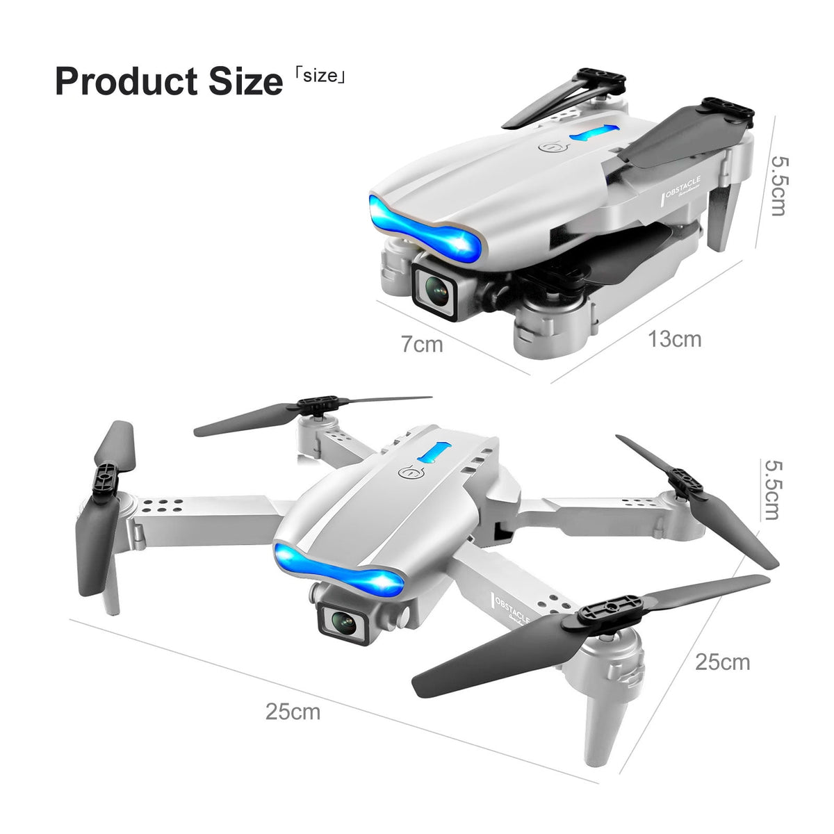 BEEPRINCESS Drone with 4K HD Dual Camera for Adults Kids, RC Quadcopter with 2 Modular 1800mAh Batteries for 30 Mins Long Flight (Gray)