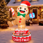 BEEPRINCESS 6FT Christmas Inflatable Rotating Gingerbread Man with LED Lights, Animated Outdoor Xmas Yard Decorations, Blow Up Holiday Lawn Garden Decor