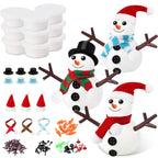 BEEPRINCESS Air Dry Clay, 9 Pack Build a Snowman Kit Snowman Crafts for Kids, Molding Clay Snowman DIY Kit, Christmas Stocking Stuffers for Kids, Christmas Crafts Toys Gift for Kids Age 3 4 5 6 7 8