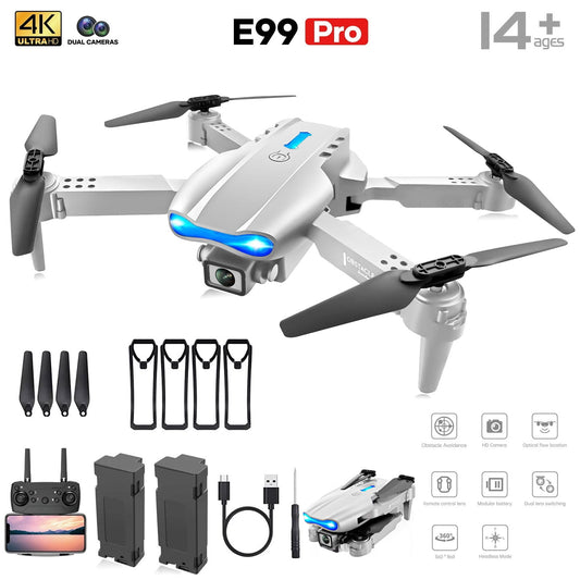 BEEPRINCESS Drone with 4K HD Dual Camera for Adults Kids, RC Quadcopter with 2 Modular 1800mAh Batteries for 30 Mins Long Flight (Gray)
