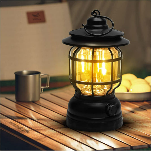 BEEPRINCESS Lightweight LED Camping Lanterns Rechargeable, Ultra Bright COB Camping Light, Waterproof, Stepless Dimming, Vintage Lanterns for Camping, Power Outage, Hurricane and Emergency