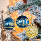 BeePrincess 44 Piece Christmas Ornament Set, Blue and Gold, Holiday Tree Decorations