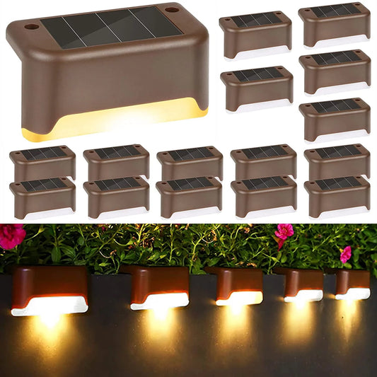 BEEPRINCESS 12 Pack Solar Deck Lights Fence Post Solar Lights for Patio Pool Stairs Step and Pathway, Weatherproof LED Deck Lights Solar Powered Outdoor Lights(Brown - Warm White)