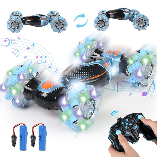 BEEPRINCESS Gesture Sensing RC Stunt Car Toys, 2.4Ghz 4WD Controlled Drift Twist Car with Music and Lights