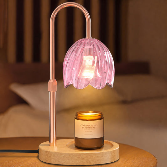 BeePrincess Candle Warmer Lamp with Timer & Dimmable Function - Adjustable Height Jar Candle Warmer for Home Decor - Includes 2 Bulbs