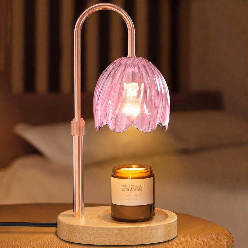 BeePrincess Candle Warmer Lamp with Timer & Dimmable Function - Adjustable Height Jar Candle Warmer for Home Decor - Includes 2 Bulbs
