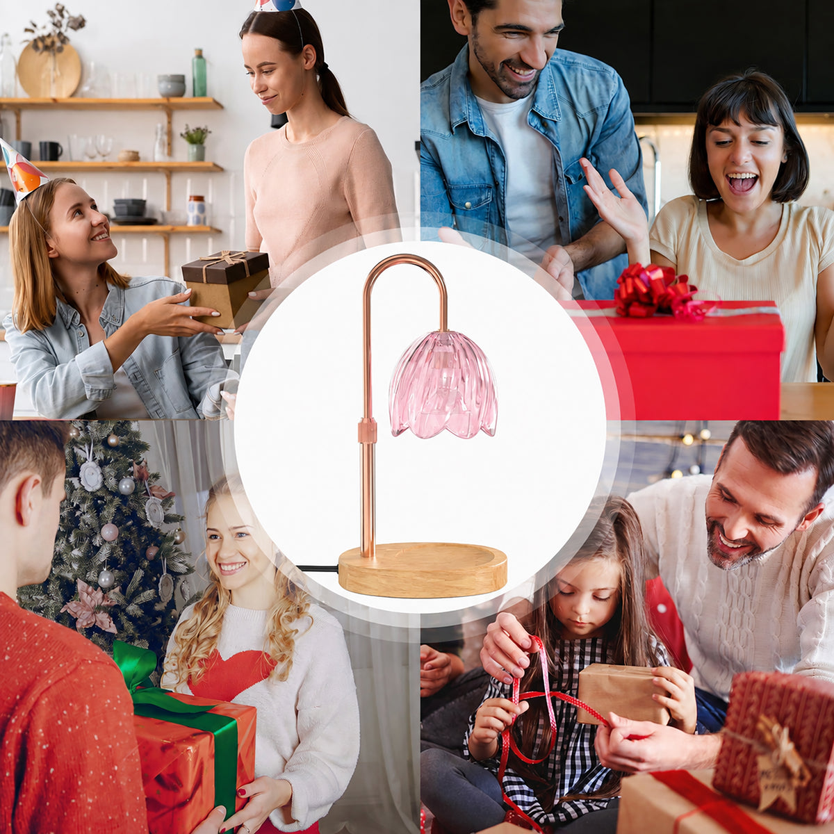 BeePrincess Candle Warmer Lamp with Timer & Dimmable Function - Adjustable Height Jar Candle Warmer for Home Decor - Includes 2 Bulbs