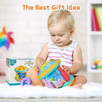 BEEPRINCESS Musical Learning Toys for 6-12 Months, 4-in-1 Ocean Rotating Star Light Projector, Sensory Crawling Toys for Infants, Babies, and Toddlers