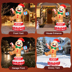 BEEPRINCESS 6FT Christmas Inflatable Rotating Gingerbread Man with LED Lights, Animated Outdoor Xmas Yard Decorations, Blow Up Holiday Lawn Garden Decor