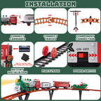BEEPRINCESS Christmas Tree Train Set, Electric Elevated Around-Tree Train with Steam, Lights & Sounds, Christmas Gift for Kids Ages 3+