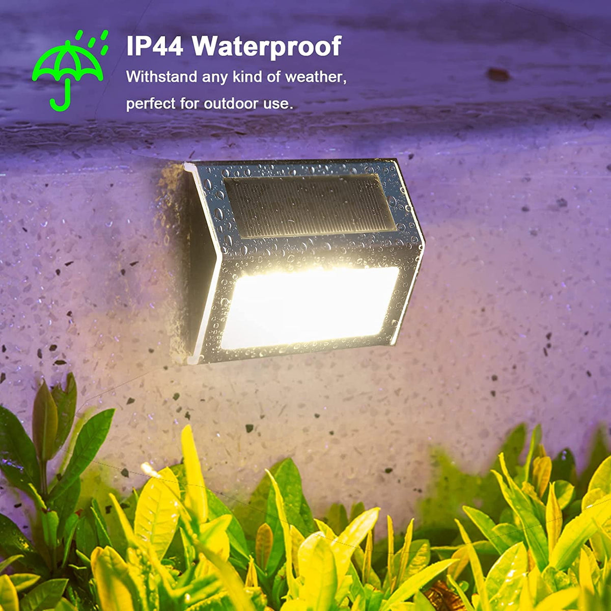 BEEPRINCESS Solar Deck Lights - Solar Outdoor Lights Waterproof, Solar Powered Outdoor Lights Step Lights for Garden Backyard Patio Yard Wall Stair Step Railing Post Lamp Lighting, Cool White, 6 Pack