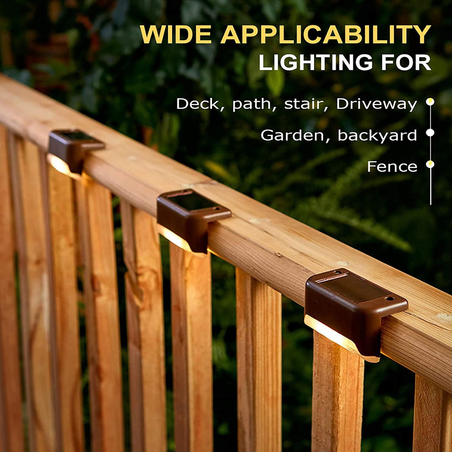 BEEPRINCESS 16 Pack Solar Deck Lights Fence Post Solar Lights for Patio Pool Stairs Step and Pathway, Weatherproof LED Deck Lights Solar Powered Outdoor Lights(Brown - Warm White)