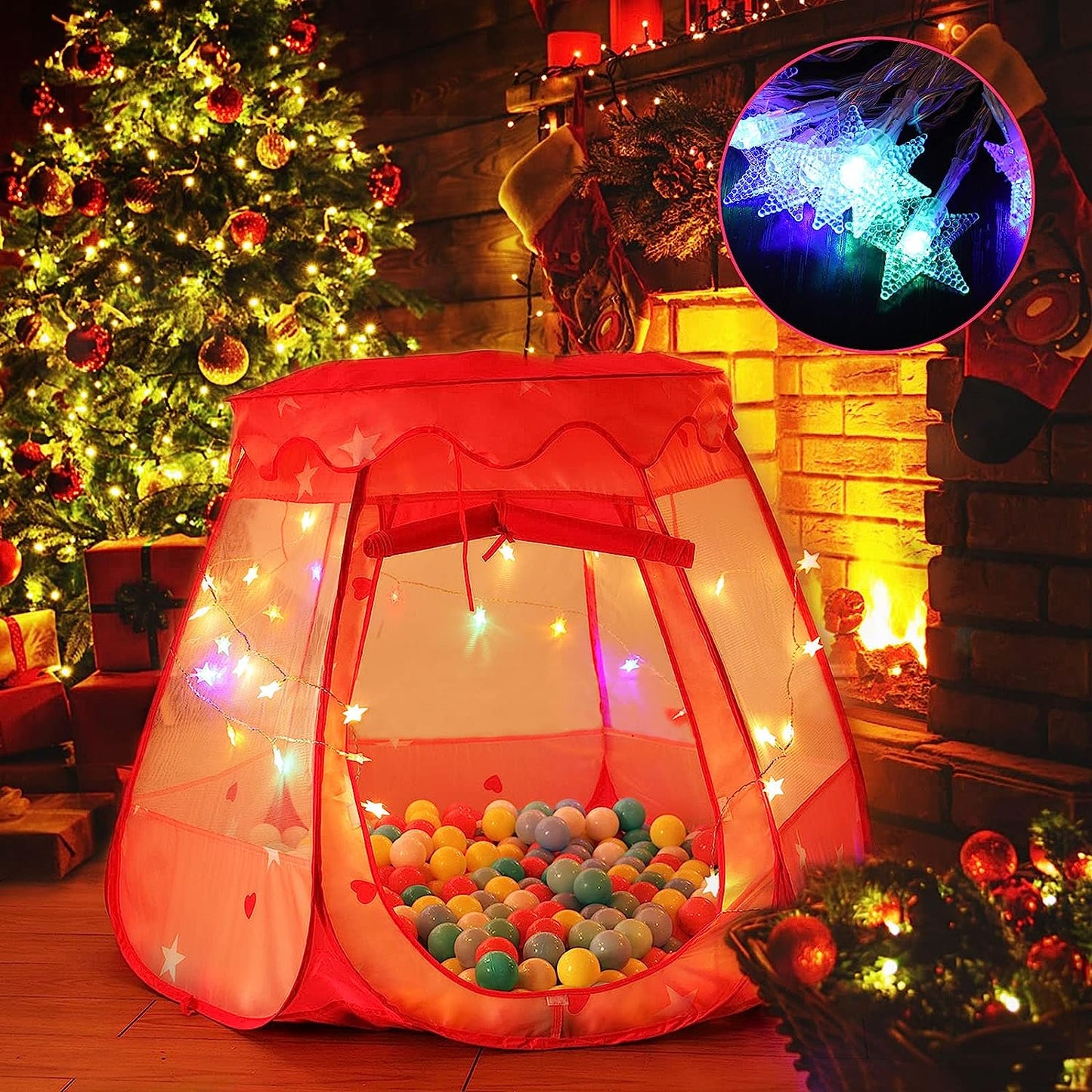 BEEPRINCESS Princess Playhouse Tent for Toddlers and Girls, Indoor & Outdoor Pop Up Play Tent for Kids, Foldable Ball Pit with Carrying Bag, Kids Playhouse Play Tent for 1 2 3 Years Old Birthday Gift