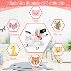 BEEPRINCESS Robot Dog, Smart Programmable RC Electronic Pet Puppy with Early Education Function, White/Pink