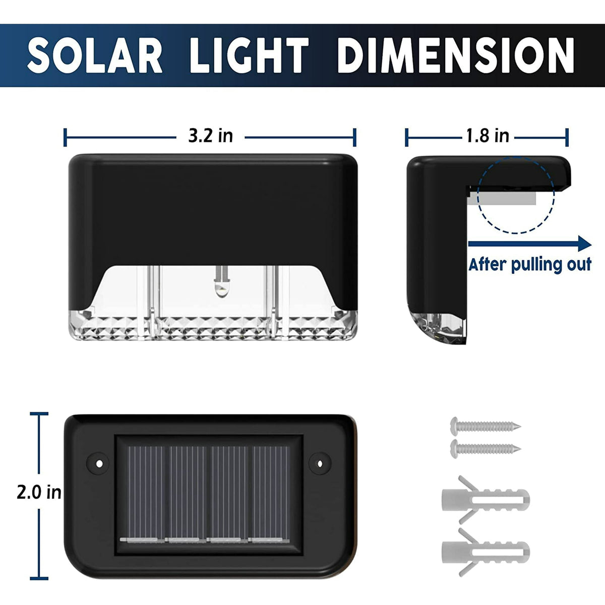 BEEPRINCESS Solar Deck Lights Outdoor, 8 Pack Solar Step Lights Waterproof LED Solar Lights for Outdoor Decks, Railing,Stairs, Step, Fence, Yard, and Patio Christmas Decoration Lights(Warm White)