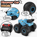 BEEPRINCESS Remote Control Car, 2.4GHz Monster Trucks for Boys Girls with Light, Sound & Spray, Dinosaur Toys Gift for Kids 3 4 5 6 7 8, All Terrain RC Cars for Toddlers with 2 Batteries, Red